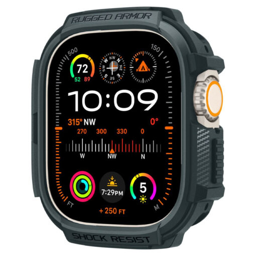 Apple Watch 49 mm rihm Rugged Armor silikoonist roheline 1