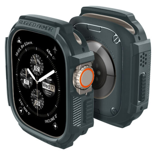 Apple Watch 49 mm rihm Rugged Armor silikoonist roheline