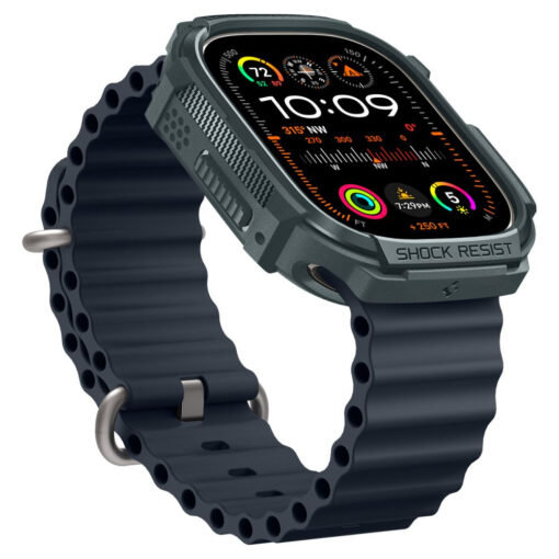 Apple Watch 49 mm rihm Rugged Armor silikoonist roheline 9