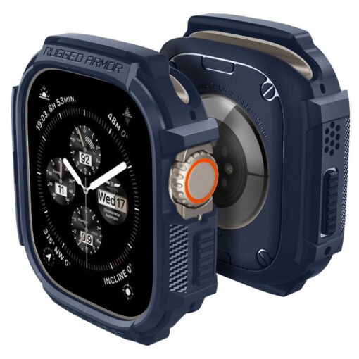 Apple Watch 49 mm rihm Rugged Armor silikoonist sinine