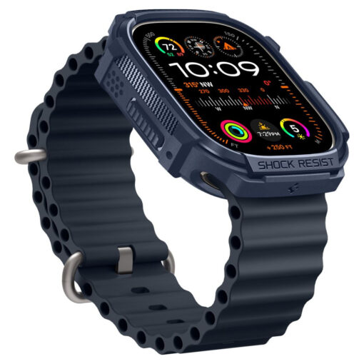 Apple Watch 49 mm rihm Rugged Armor silikoonist sinine 9