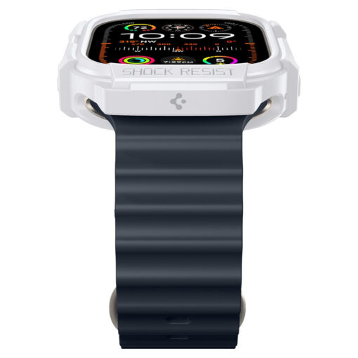 Apple Watch 49 mm rihm Rugged Armor silikoonist valge 4