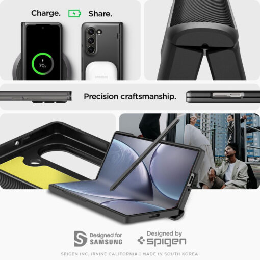 Samsung Galaxy Z Fold6 Spigen Slim Armor Pro plastikust ja silikoonist must 13