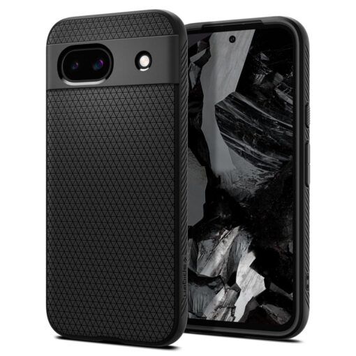 Google Pixel 8a Spigen Liquid Air umbris silikoonist Matte Black