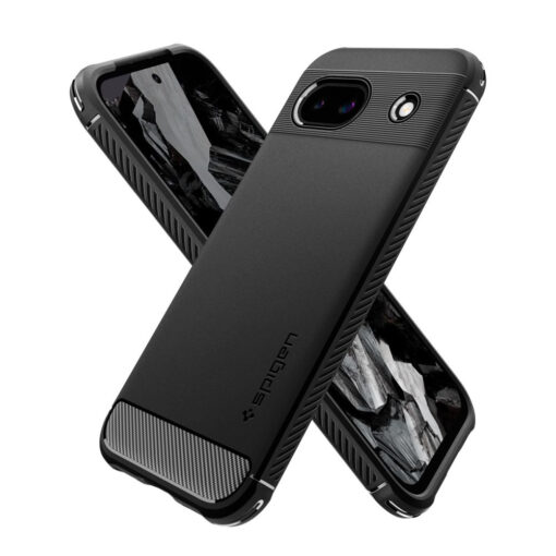 Google Pixel 8a Spigen Rugged Armor umbris silikoonist Must 1