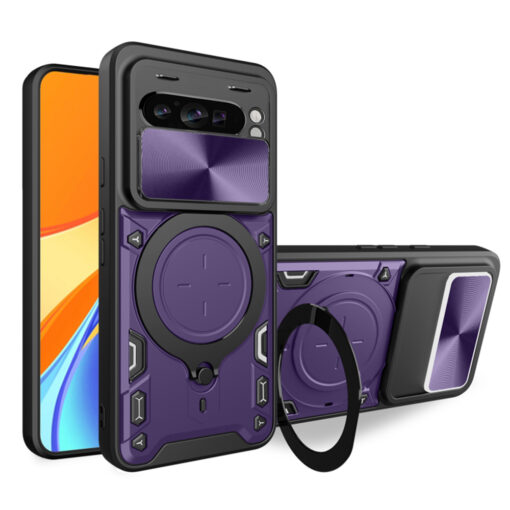 Google Pixel 9 9 Pro CamGuard Pro umbris silikoonist ja plastikust Purple