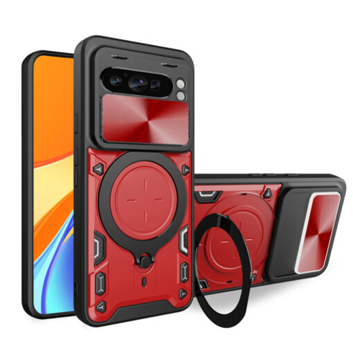 Google Pixel 9 9 Pro CamGuard Pro umbris silikoonist ja plastikust Red