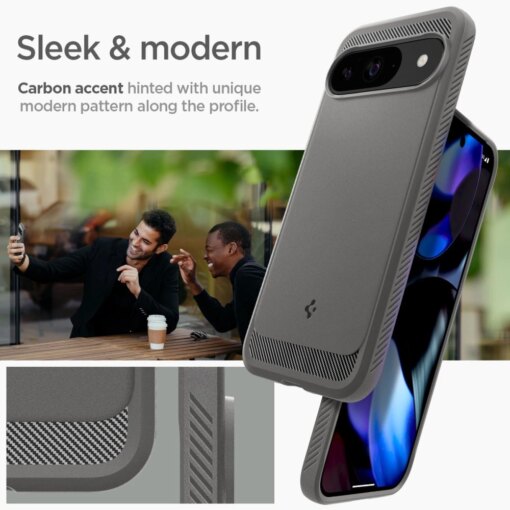 Google Pixel 9 9 Pro Spigen Rugged Armor umbris silikoonist Marble Grey 11