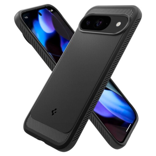 Google Pixel 9 9 Pro Spigen Rugged Armor umbris silikoonist Matte Black 5