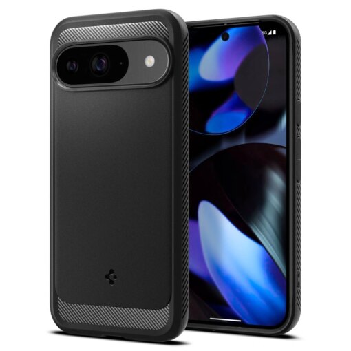 Google Pixel 9 9 Pro Spigen Rugged Armor umbris silikoonist Matte Black