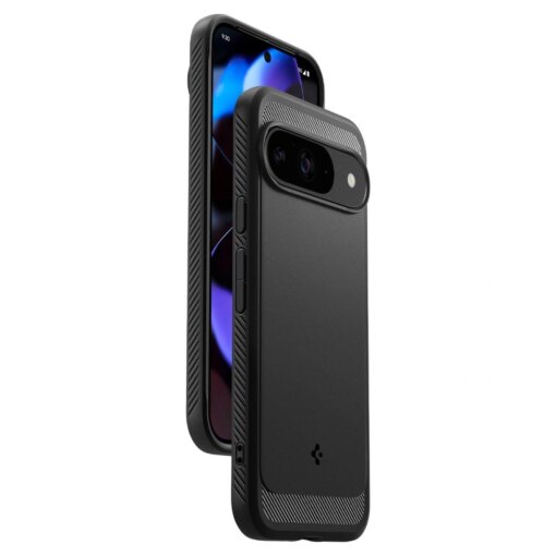 Google Pixel 9 9 Pro Spigen Rugged Armor umbris silikoonist Matte Black 6