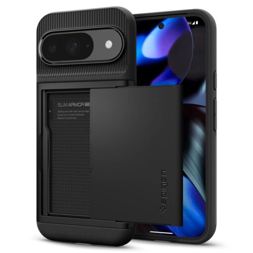 Google Pixel 9 9 Pro Spigen Slim Armor CS umbris silikoonist ja plastikust Must