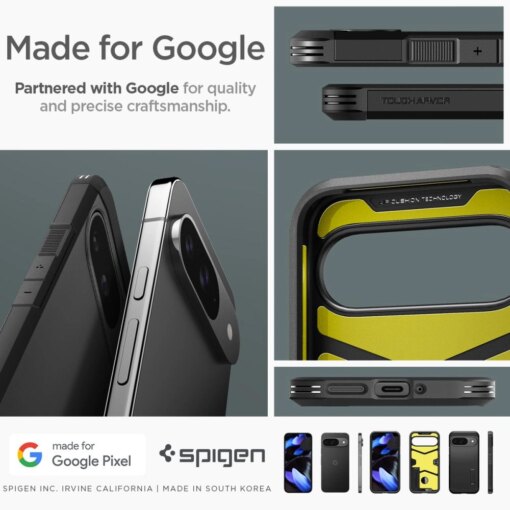 Google Pixel 9 9 Pro Spigen Tough Armor umbris silikoonist ja plastikust Must 15