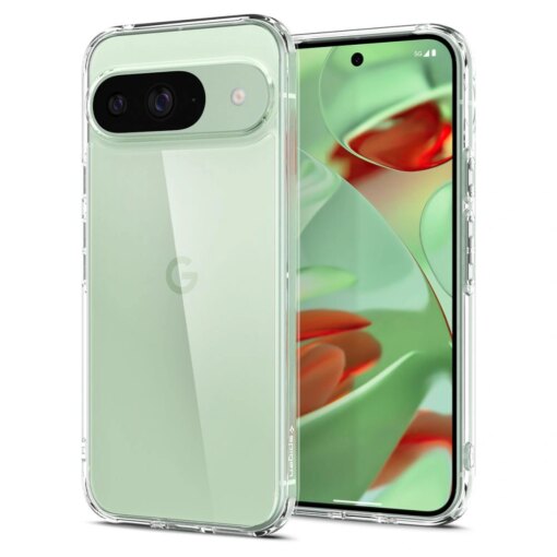 Google Pixel 9 9 Pro Spigen Ultra Hybrid umbris silikoonist servade ja plastikust tagusega Crystal Clear 3