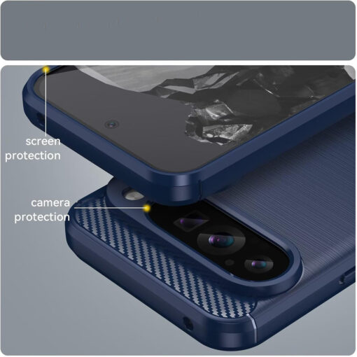 Google Pixel 9 Pro 9 Carbon Silicone umbris silikoonist Blue 3