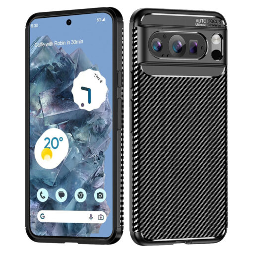 Google Pixel 9 Pro CarbonFiber umbris silikoonist Must