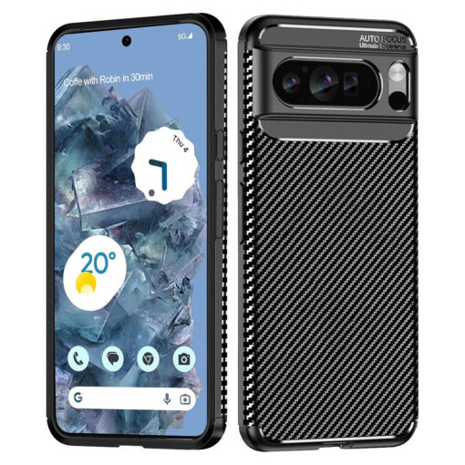 Google Pixel 9 Pro XL CarbonFiber umbris silikoonist Must