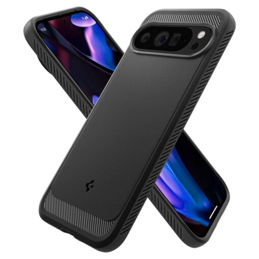 Google Pixel 9 Pro XL Spigen Rugged Armor umbris silikoonist Matte Black 5