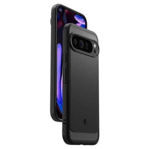 Google Pixel 9 Pro XL Spigen Rugged Armor umbris silikoonist Matte Black 6