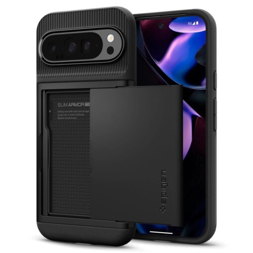 Google Pixel 9 Pro XL Spigen Slim Armor CS umbris silikoonist ja plastikust Must