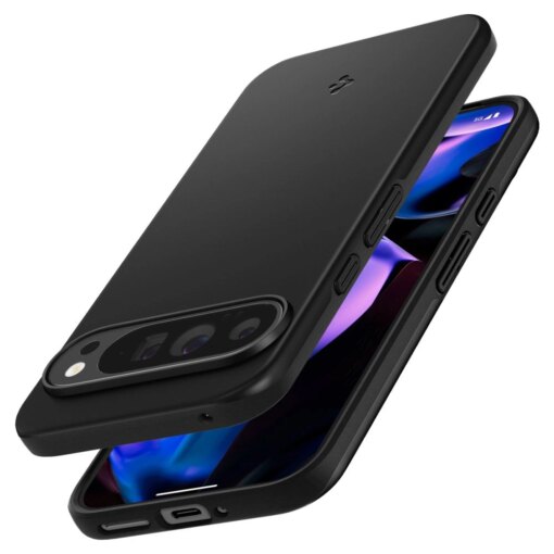 Google Pixel 9 Pro XL Spigen Thin Fit umbris silikoonist Must 4