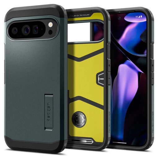 Google Pixel 9 Pro XL Spigen Tough Armor umbris silikoonist ja plastikust Abyss Green