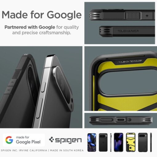 Google Pixel 9 Pro XL Spigen Tough Armor umbris silikoonist ja plastikust Must 15