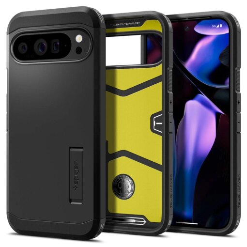 Google Pixel 9 Pro XL Spigen Tough Armor umbris silikoonist ja plastikust Must