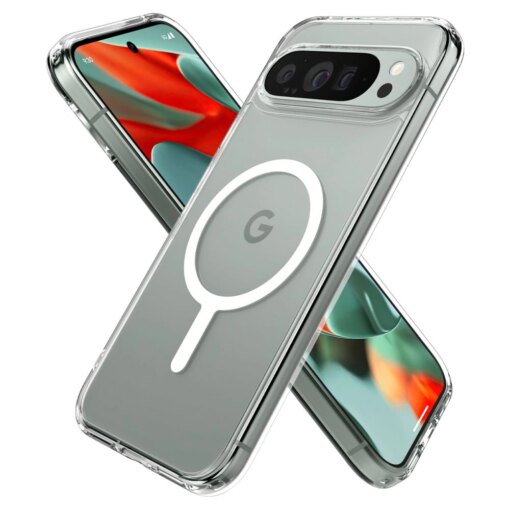 Google Pixel 9 Pro XL Spigen Ultra Hybrid Onetap Ring MagSafe umbris silikoonist servade ja plastikust tagusega Valge 5