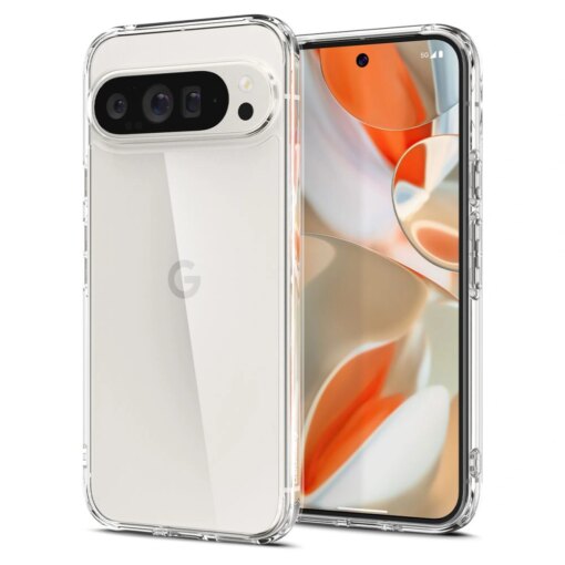 Google Pixel 9 Pro XL Spigen Ultra Hybrid umbris silikoonist servade ja plastikust tagusega Crystal Clear 2