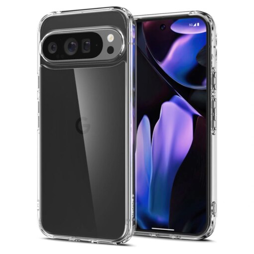 Google Pixel 9 Pro XL Spigen Ultra Hybrid umbris silikoonist servade ja plastikust tagusega Crystal Clear 3