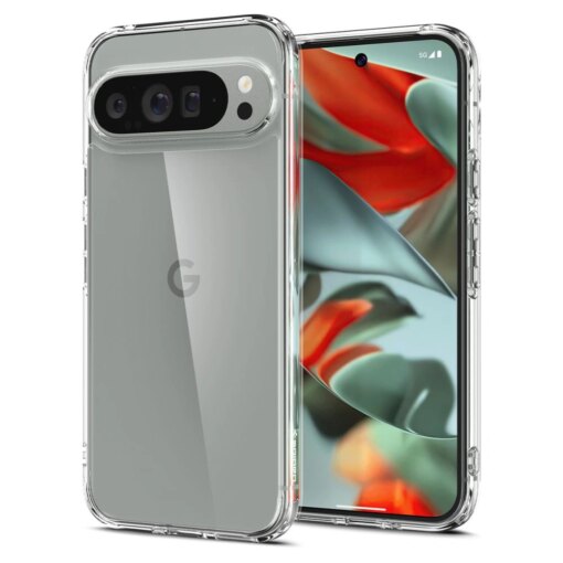 Google Pixel 9 Pro XL Spigen Ultra Hybrid umbris silikoonist servade ja plastikust tagusega Crystal Clear