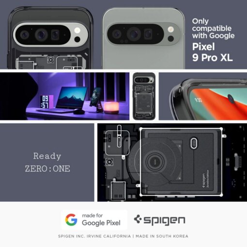 Google Pixel 9 Pro XL Spigen Ultra Hybrid umbris silikoonist servade ja plastikust tagusega Zero One 10