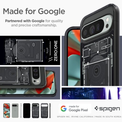 Google Pixel 9 Pro XL Spigen Ultra Hybrid umbris silikoonist servade ja plastikust tagusega Zero One 15