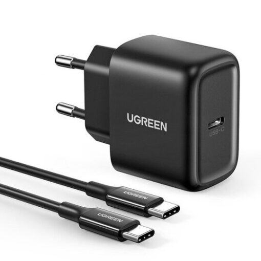 Laadija Ugreen USB C 25W USB C kaabel 2.0m must