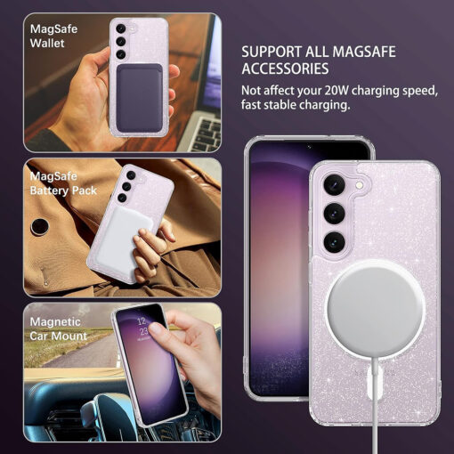 Samsung Galaxy S23 Plus SparkleSkin MagSafe Series umbris silikoonist servade ja plastikust tagusega Clear 2