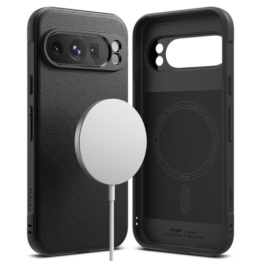 Google Pixel 9 PRO XL umbris MagSafe silikoonist serva ja plastikust tagusega Ringke Onyx Magnetic must 1