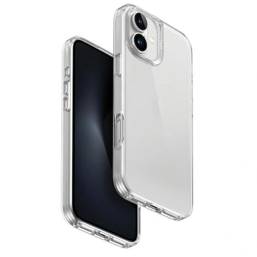 iPhone 16 PLUS umbris UNIQ Air Fender plastikust taguse ja silikoonist raamiga labipaistev