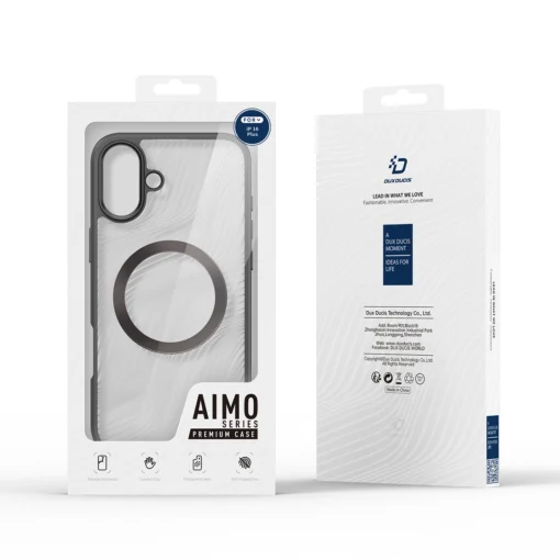 iPhone 16 PLUS umbris silikoonist ja plastikust Aimo MagSafe Series must 2