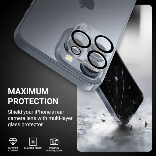 iPhone 16 PRO 16 PRO MAX kaamera kaitseklaas Crong Lens Shield 3