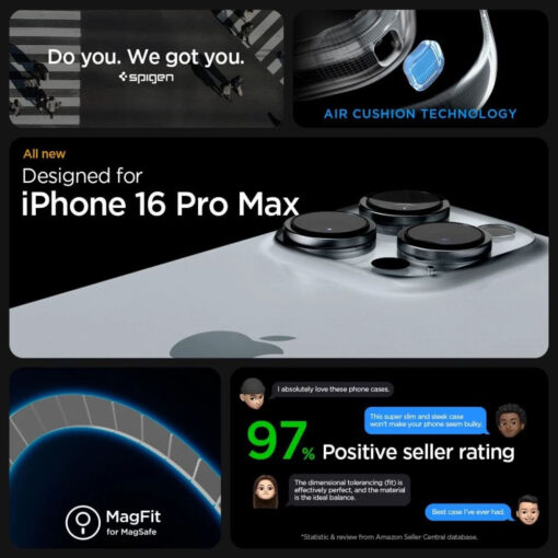 iPhone 16 PRO MAX umbris Enzo Aramid MagSafe black silver 6