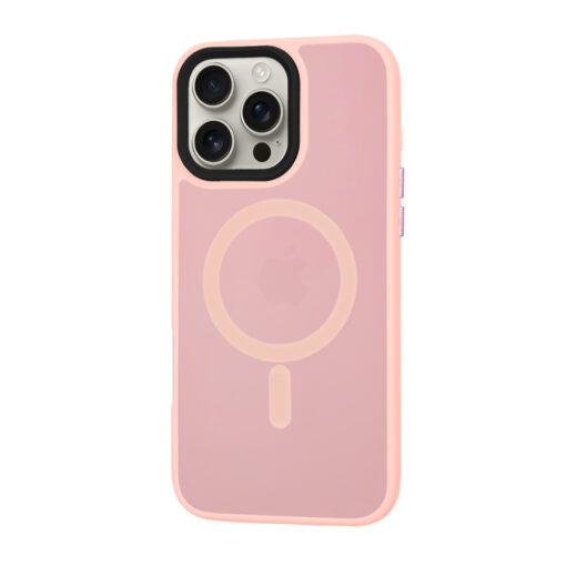 iPhone 16 PRO MAX umbris HaloFrost MagSafe plastikust taguse ja silikoonist raamiga Pink 2