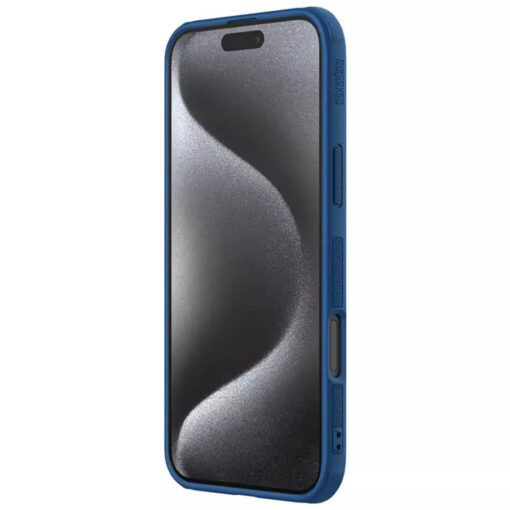 iPhone 16 PRO MAX umbris Nillkin Super Frosted Shield Pro plastikust taguse ja silikoonist raamiga blue 4