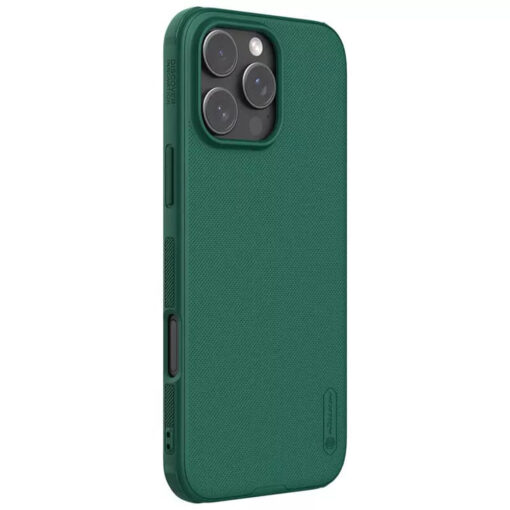 iPhone 16 PRO MAX umbris Nillkin Super Frosted Shield Pro plastikust taguse ja silikoonist raamiga deep green 2