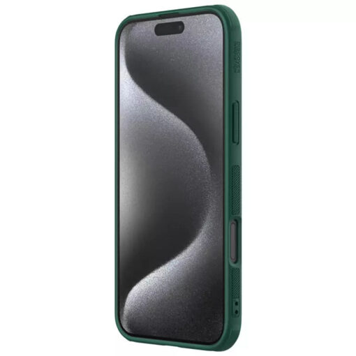 iPhone 16 PRO MAX umbris Nillkin Super Frosted Shield Pro plastikust taguse ja silikoonist raamiga deep green 5