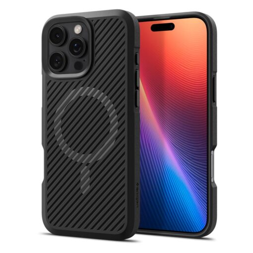 iPhone 16 PRO MAX umbris Spigen Core Armor MagSafe plastikust taguse ja silikoonist raamiga must
