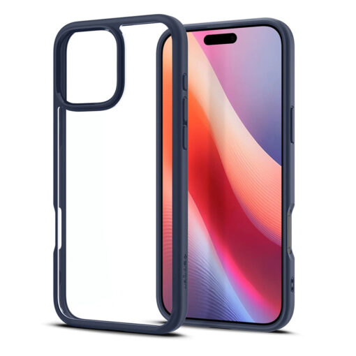 iPhone 16 PRO MAX umbris Spigen Ultra Hybrid plastikust taguse ja silikoonist raamiga navy blue 5