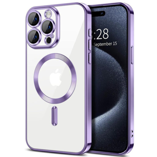 iPhone 16 PRO MAX umbris silikoonist Luxury Crystal MagSafe Light Purple