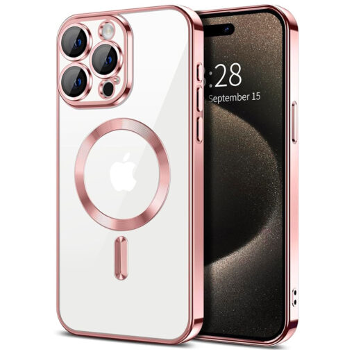 iPhone 16 PRO MAX umbris silikoonist Luxury Crystal MagSafe Pink