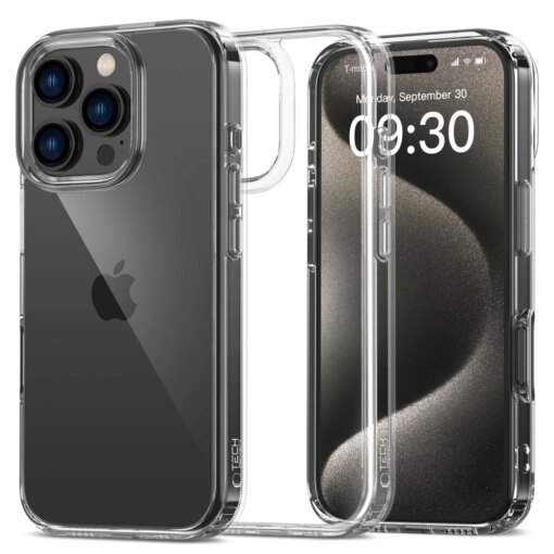 iPhone 16 PRO umbris Flexair Hybrid plastikust taguse ja silikoonist raamiga labipaistev